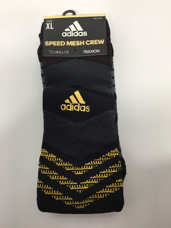 Adidas Men Size XLarge Black Climalite Traxion Socks
