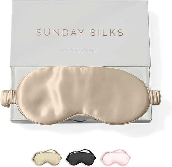 Colorado Home Co Silk Eye Mask for Sleeping with Silk Scrunchies