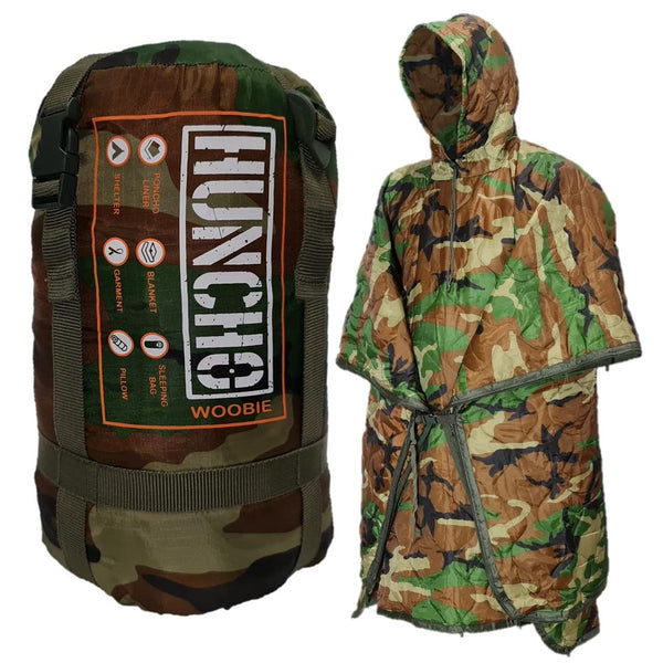 Huncho Military Woobie Blanket Poncho Liner with Hoodie