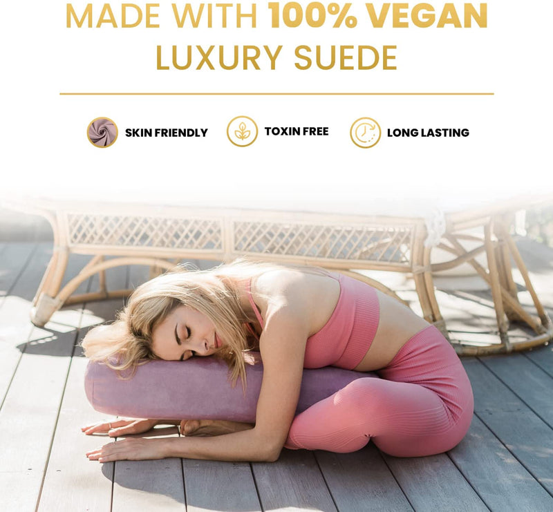 AJNA Yoga Bolster Pillow Vegan Suede Twilight Purple
