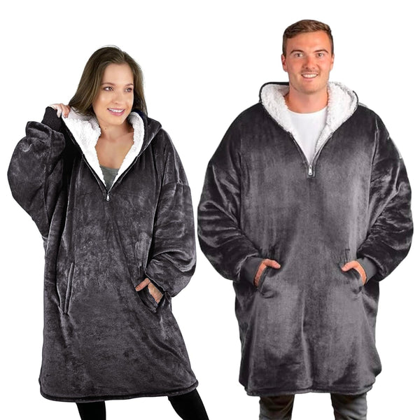 Trekki Oversized Hoodie Blanket Comfy Fleece Zip Design Adult