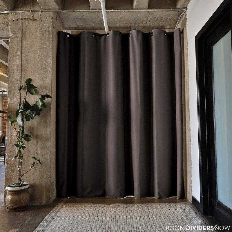 Room/Dividers/Now Curtain 8ft X 5ft Seafoam Divider Curtain Dark Chocolate