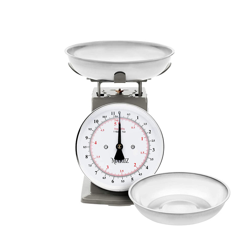Kitchen Scales, Analog, Stainless Steel, Removable Bowl