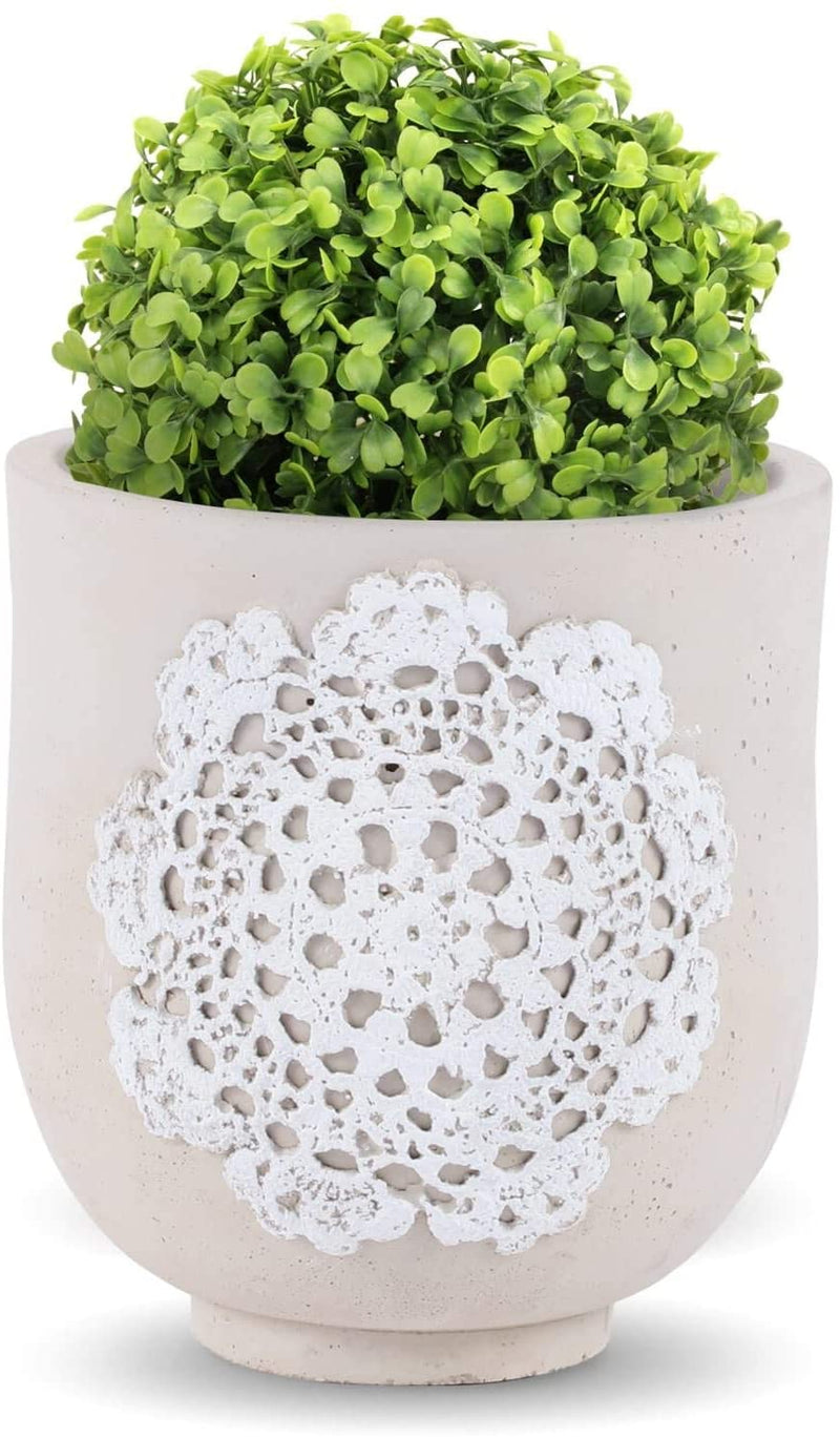 Arabesque Pattern Indoor Flower Pot 4.9" for Succulents and Flowers