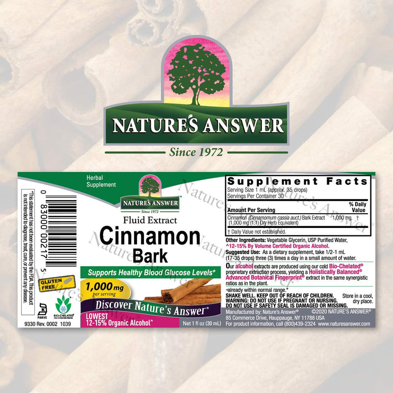 Nature's Answer Cinnamon Bark 1 Fluid Ounce