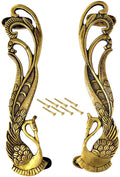 Esplanade 11 Inch Designer Peacock Brass Door Handle Pair
