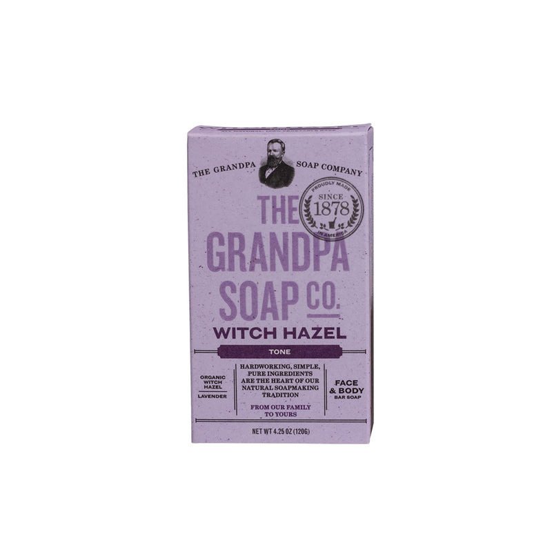 The Grandpa Soap Company Witch Hazel Bar Soap Vegan Organic Lavender 4.25 Oz