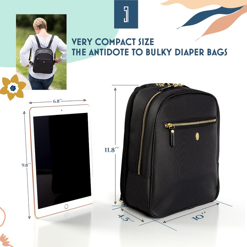 Mini Diaper Bag Backpack - Idaho Jones - Claremont Black Small