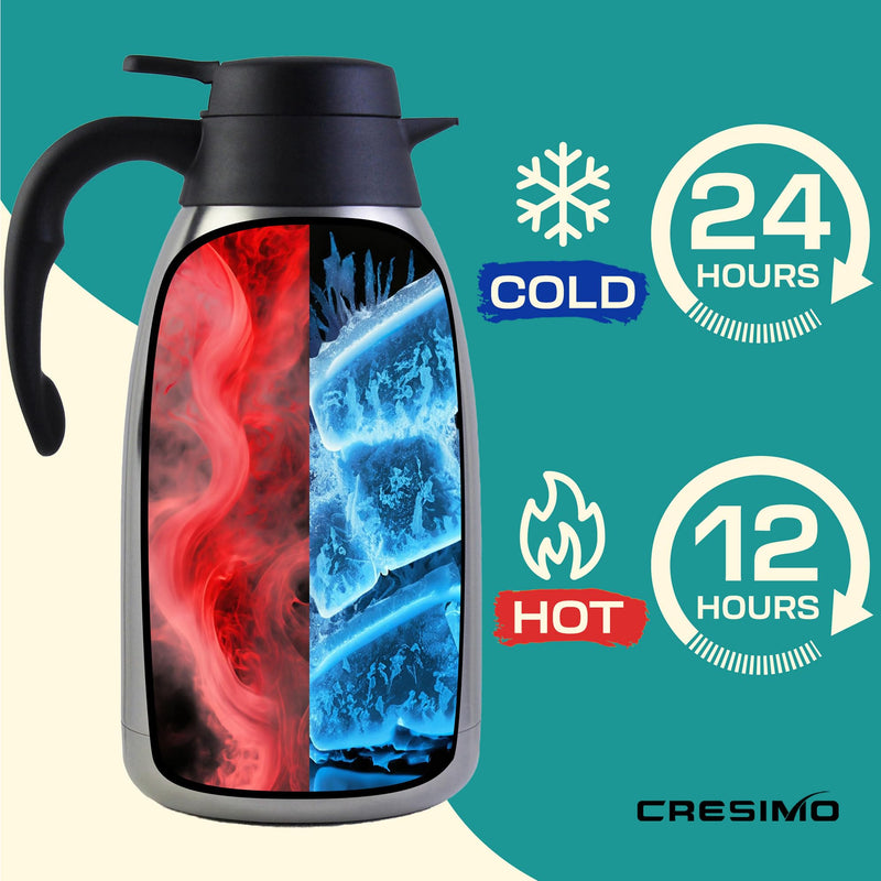 CRESIMO 68 Oz Thermal Coffee 12 Hour Hot Insulated Stainless Steel Tea Flask