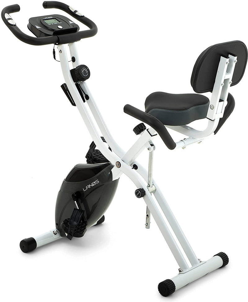 Folding Exercise Bike with 10 Levels White