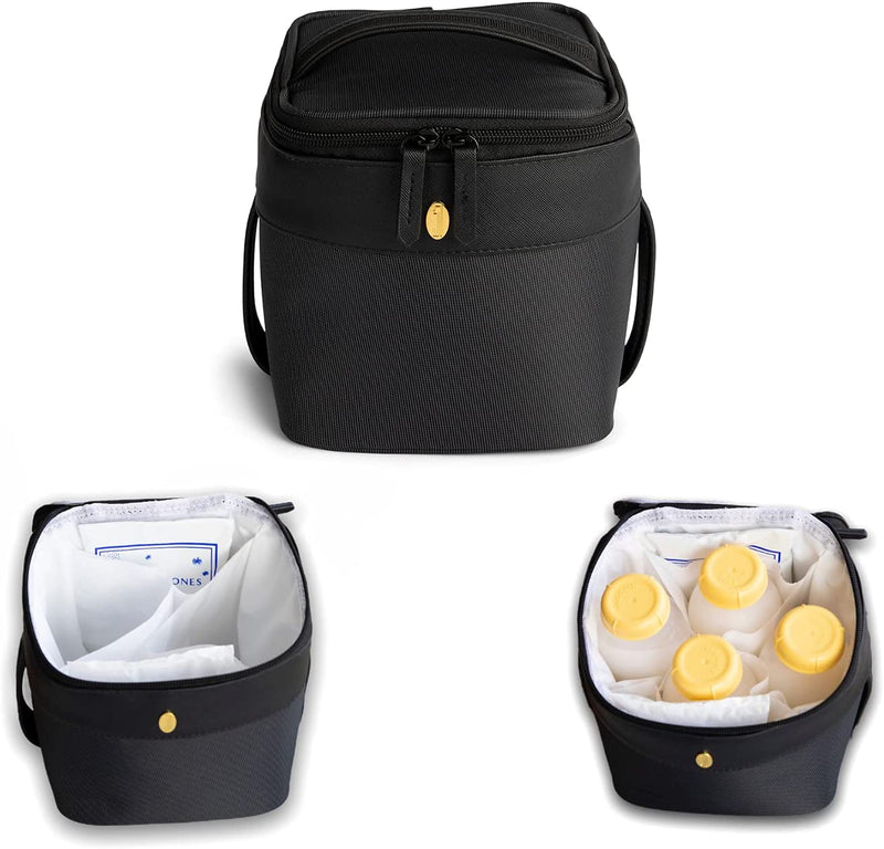 Insulated Breastmilk Cooler Bag, Baby Bottle Cooler Fits 4