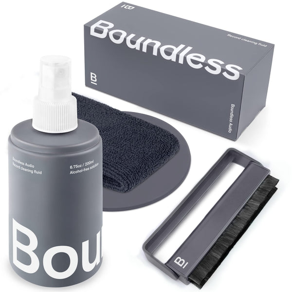 Boundless Audio Record Cleaning Kit Brush Cleaner Solution Cloth Label Protector