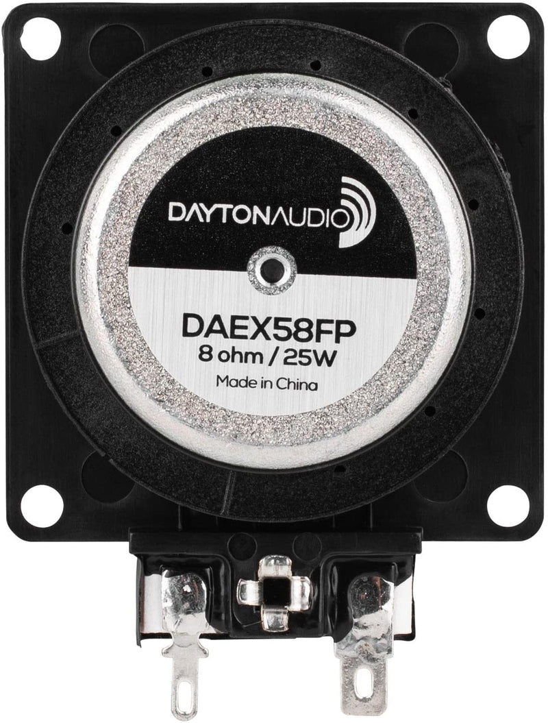 Dayton Audio DAEX58FP Excitador plano de 58 mm y 25 W de 8 ohmios, negro