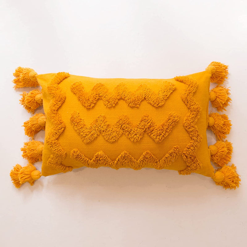 Banilla Bohemian Lumbar 12x20 Pillow Cover Yellow