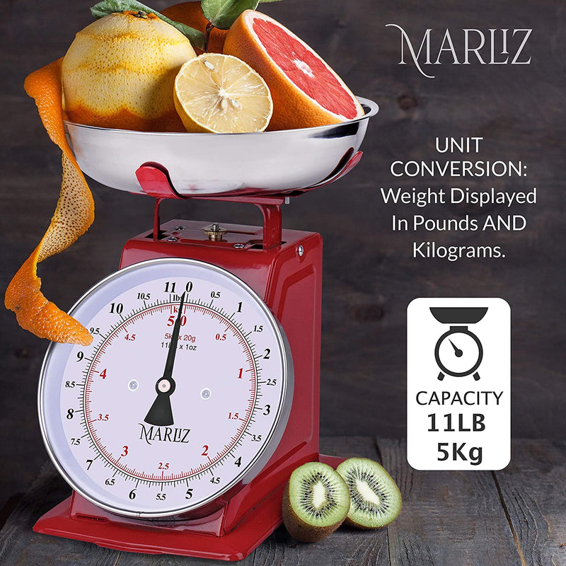 MARLIZ 11 lb/ 5Kg Mechanical Analog Food Kitchen Scale