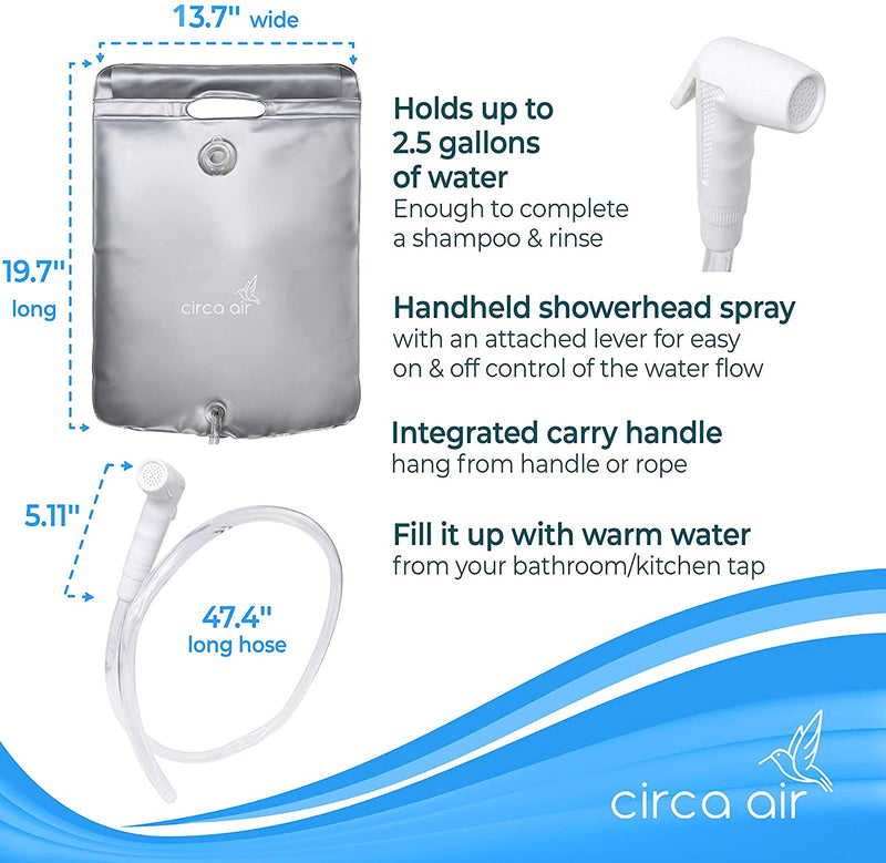 Circa Air Bedside Shower System - 2.5 GL Water Shower Bag