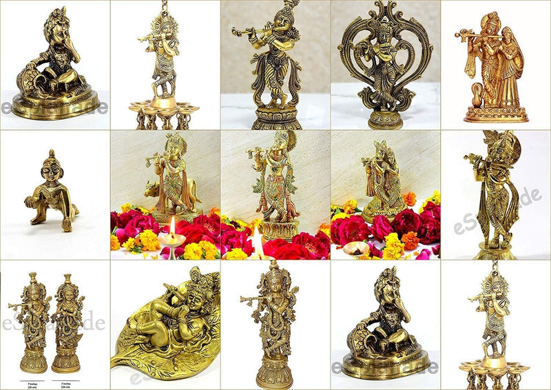 Esplanade Brass Radha Big Size Brass Radha Idol Statue Sculpture 21 Inch