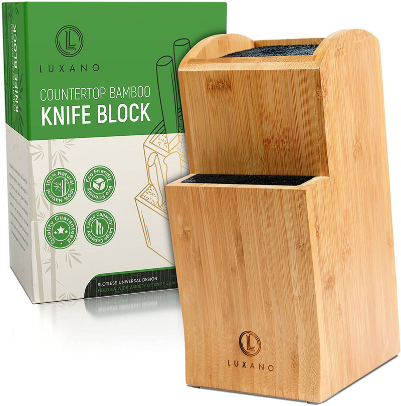 Universal Knife Block Without Knives Countertop Bamboo