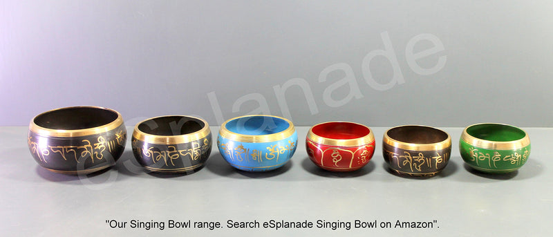 Esplanade Tibetan Singing Bowl 5 Inch Ohm Bell Meditation & Music Therapy