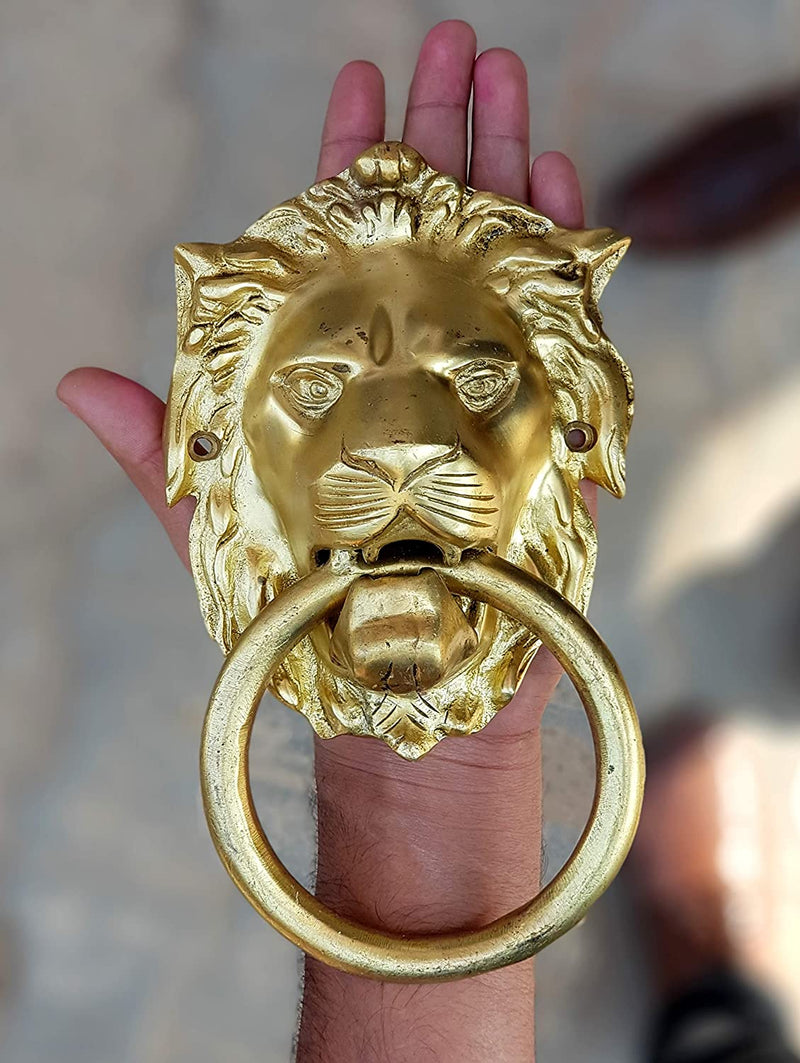 Brass Lion Door Knocker Lion 6 Inch