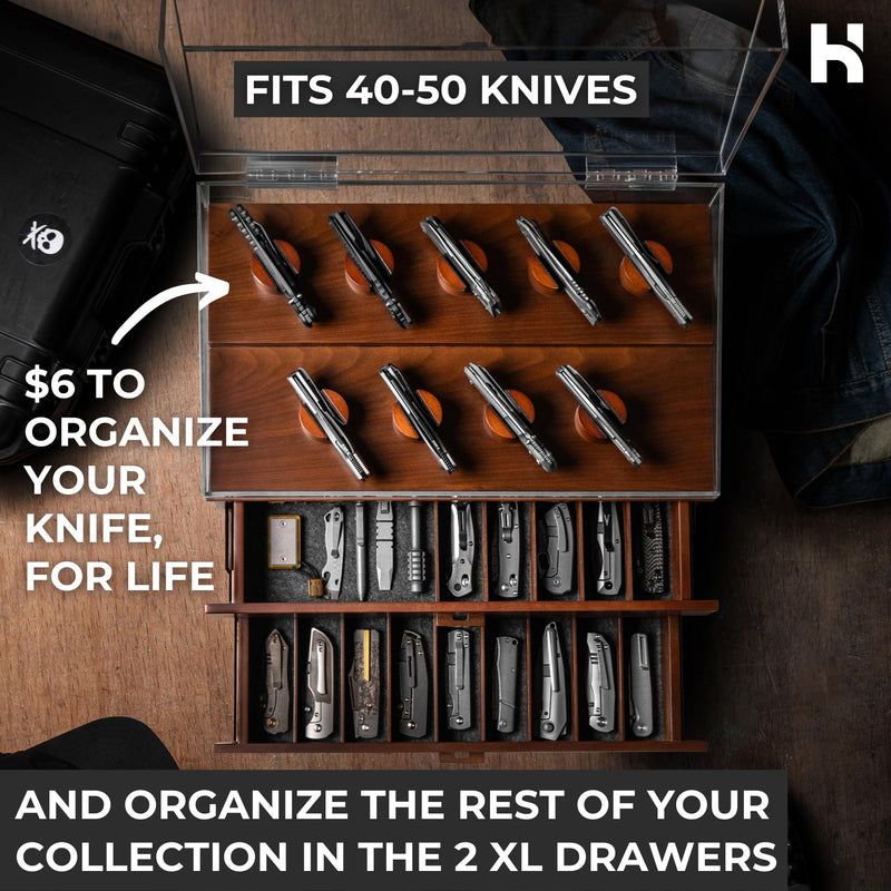 Holme & Hadfield The Armada Knife Display Case Store 40-50 Knives Wooden Holder