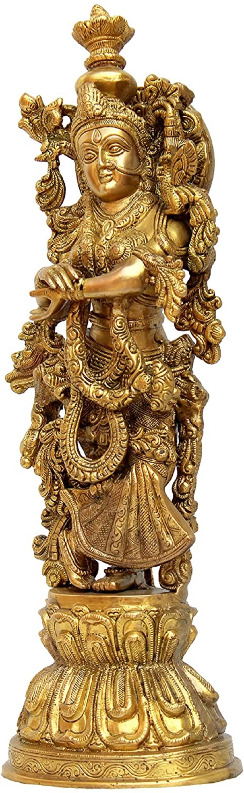 Esplanade Brass Radha Big Size Brass Radha Idol Statue Sculpture 21 Inch