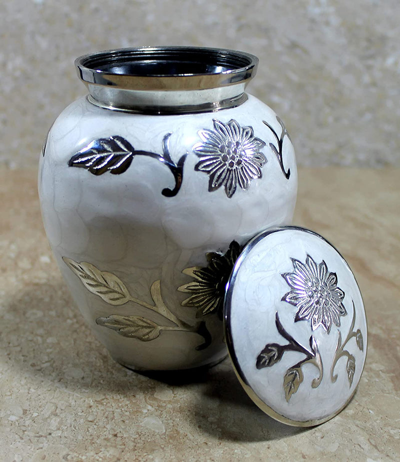 eSplanade mother of pearl brass cremation urn memorials container jar