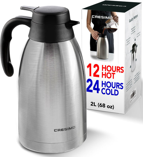 CRESIMO 68 Oz Thermal Coffee 12 Hour Hot Insulated Stainless Steel Tea Flask