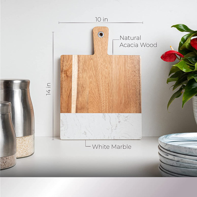 Hearthford White Marble Serving Tray Board rectangle