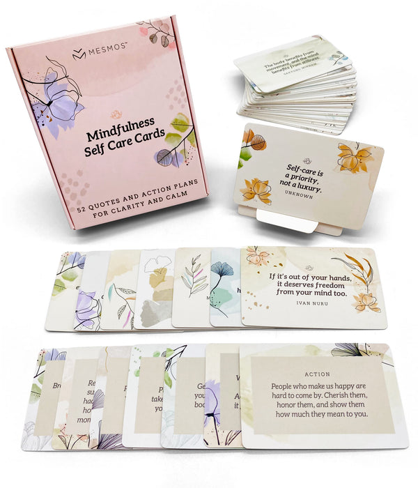 MESMOS 52 Mindfulness Cards Relaxation Stress Relief Positive Meditation Kit