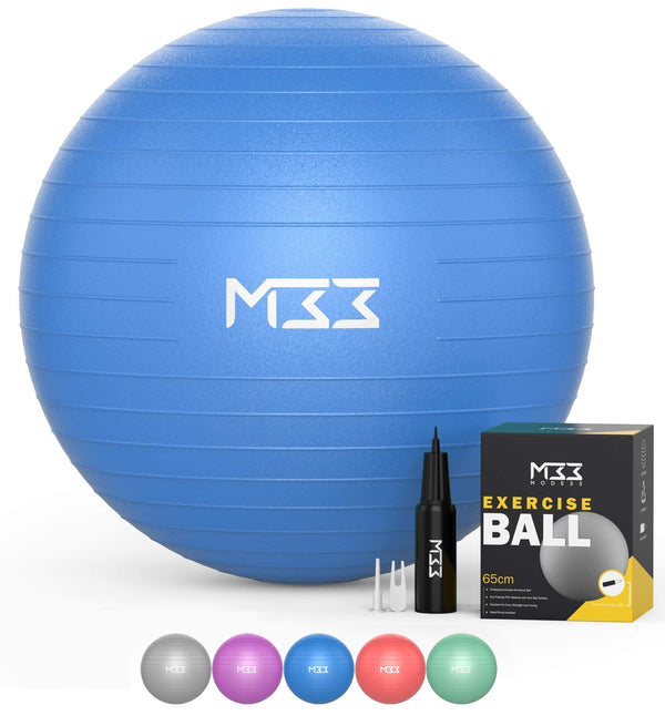 Mode 33 Exercise Ball 75 Cm Blue Anti Burst Yoga Hand Pump Pilate Birthing