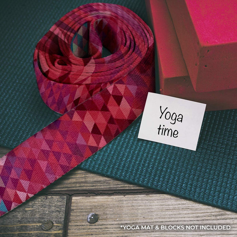 Yoga Mat Straps with D-Rings, Pink Multi Color