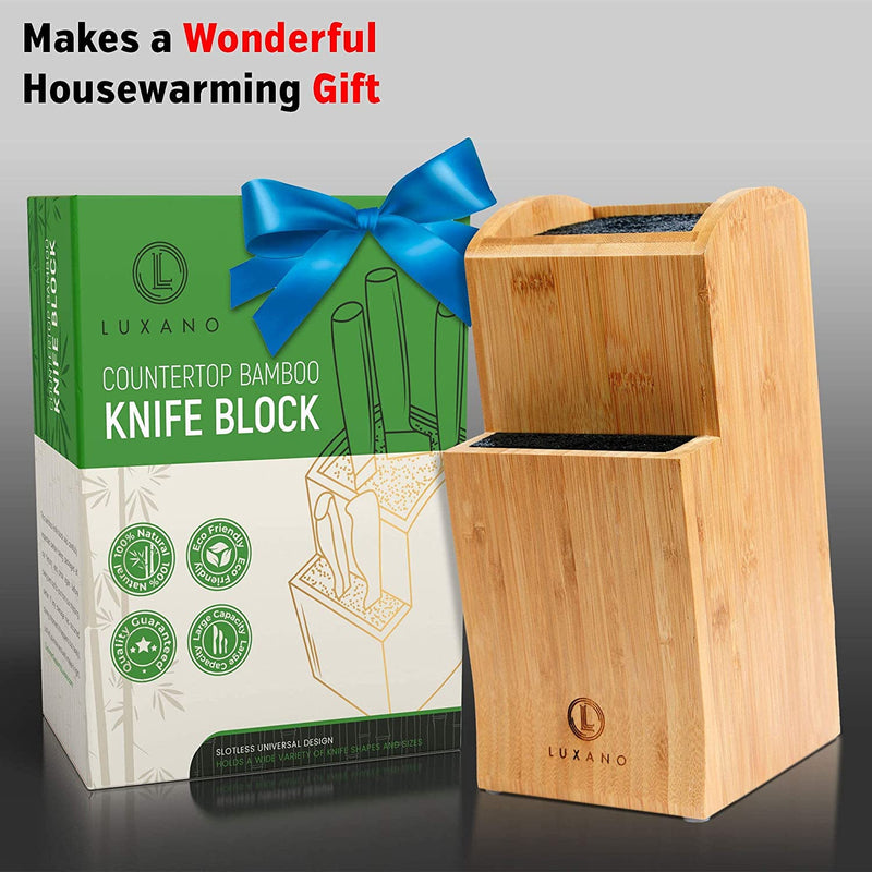 Universal Knife Block Without Knives Countertop Bamboo