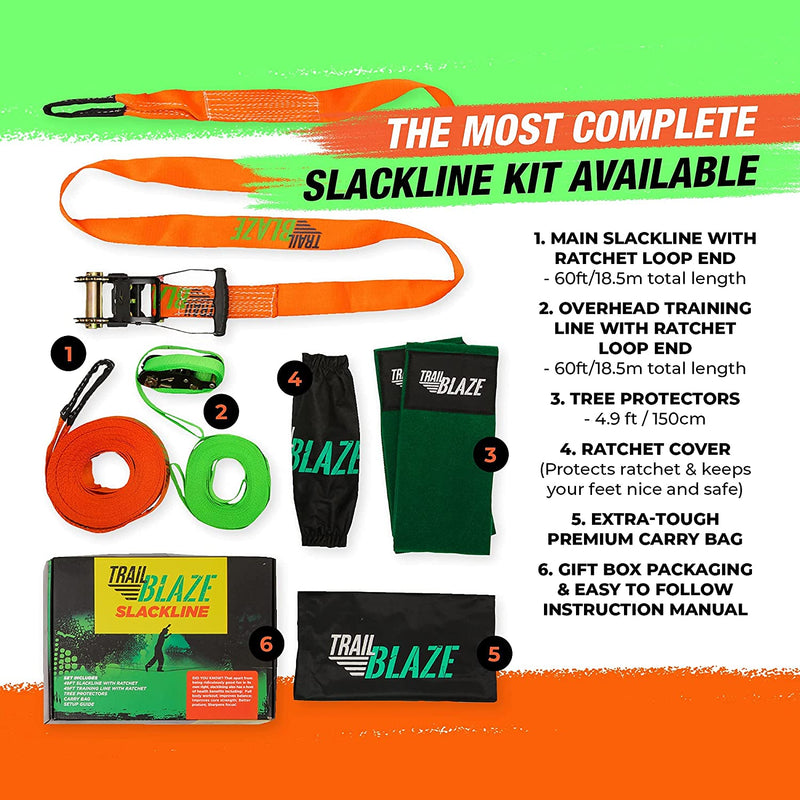 Trailblaze Complete Slackline Kit 60 Feet