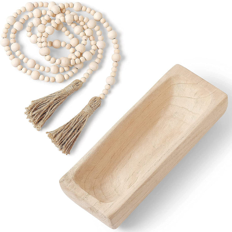 Warm Toast Designs Wood Chain Link Decor Bonus Wooden Beads Garland