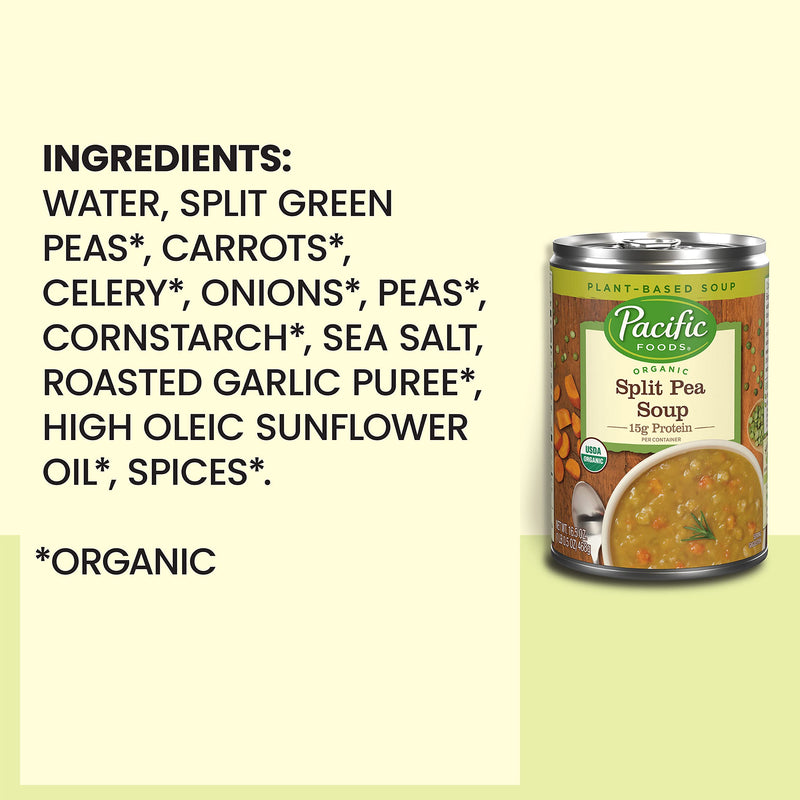 Pacific Foods Organic Split Pea 16.5 Ounce Cana