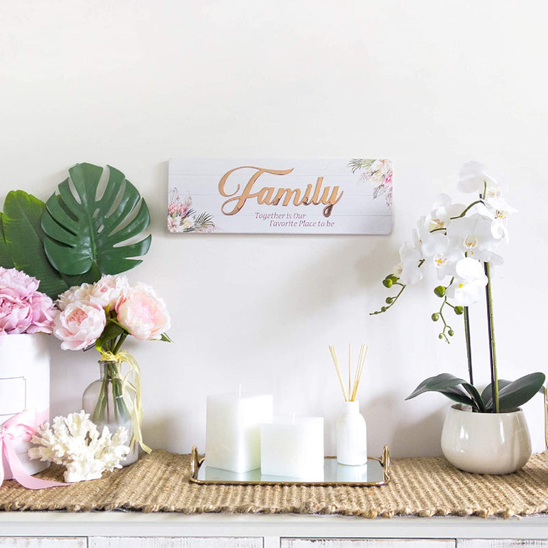 Family Together is Our Favorite Place to be Wall Sign Decor Art 17.5" x 6"
