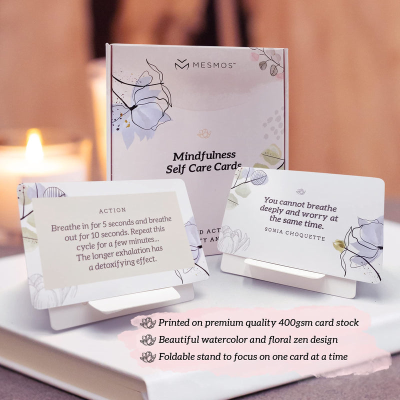 MESMOS 52 Mindfulness Cards Relaxation Stress Relief Positive Meditation Kit
