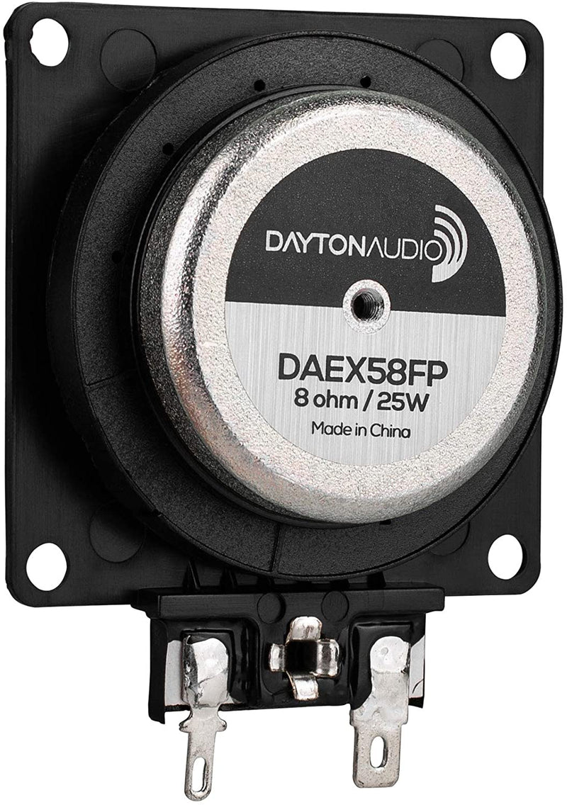Dayton Audio DAEX58FP Excitador plano de 58 mm y 25 W de 8 ohmios, negro
