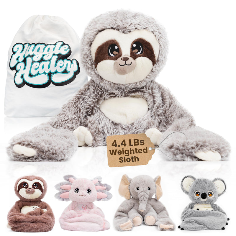 Huggle Healers Sloth Weighted Stuffed Animals for Adults, Kids, Teens - 4.5 lbs Long Comforting Arms for Soothing Hugs Weighted Plushies - Weighted Stuffed Animals for Anxiety and Stress Relief