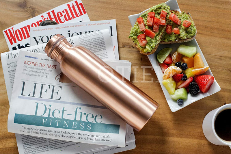 Pure Copper Water Bottle 34 Oz Smooth Finish