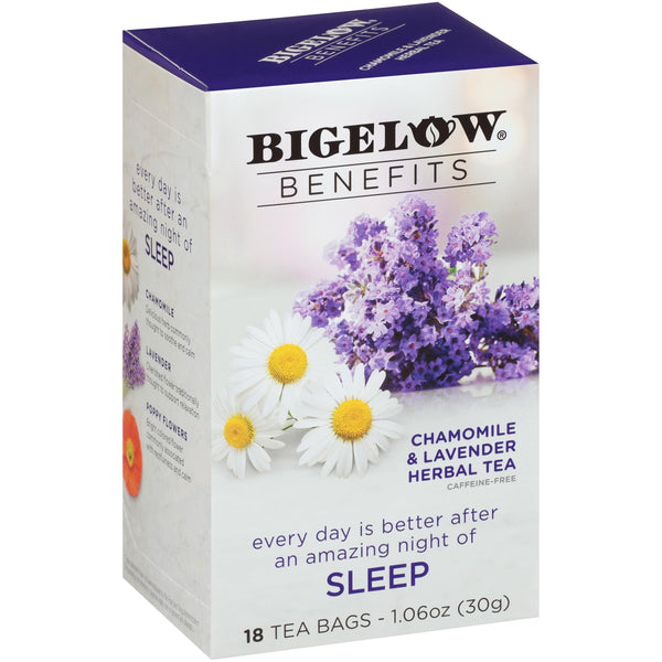 Bigelow Benefits Sleep Chamomile Lavender Herbal Tea Caffeine Free Tea Bags