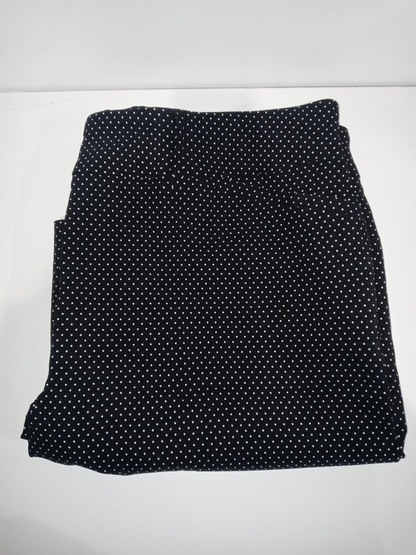 Hilary Radley Women Size XXLarge Navy Off White Dots midweight Bermuda Pull Pant