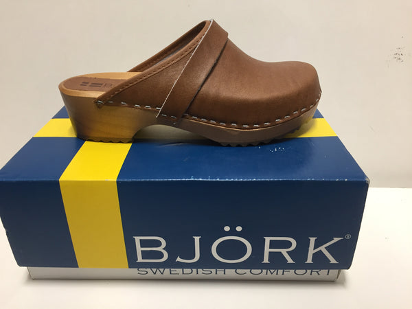 Bjork Women Size 38 Brown-open Back Leather Pair Of Shoes