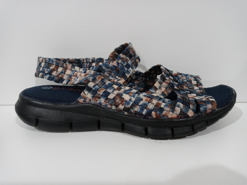 Bernie Mev Women Cindy Flat Sandal Navy Camo Size 6.5 Pair Of Shoes