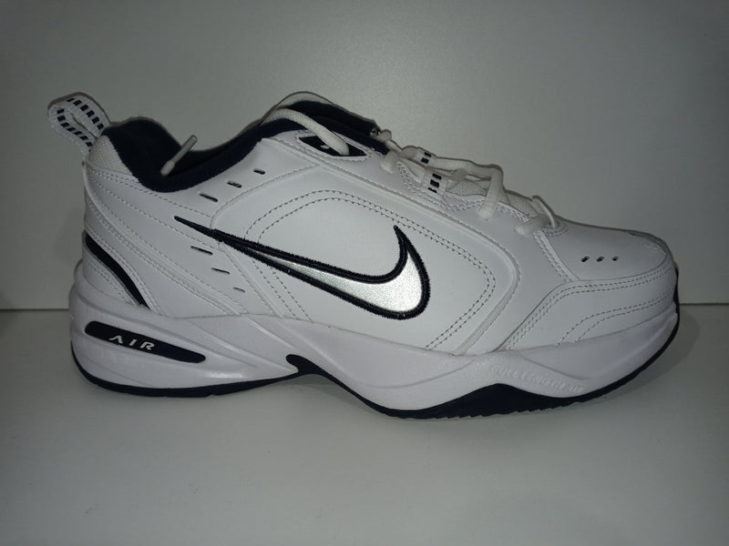 Nike Men Size 9.5 White/metallic Silver Air Monarch Iv Pair Of Shoes