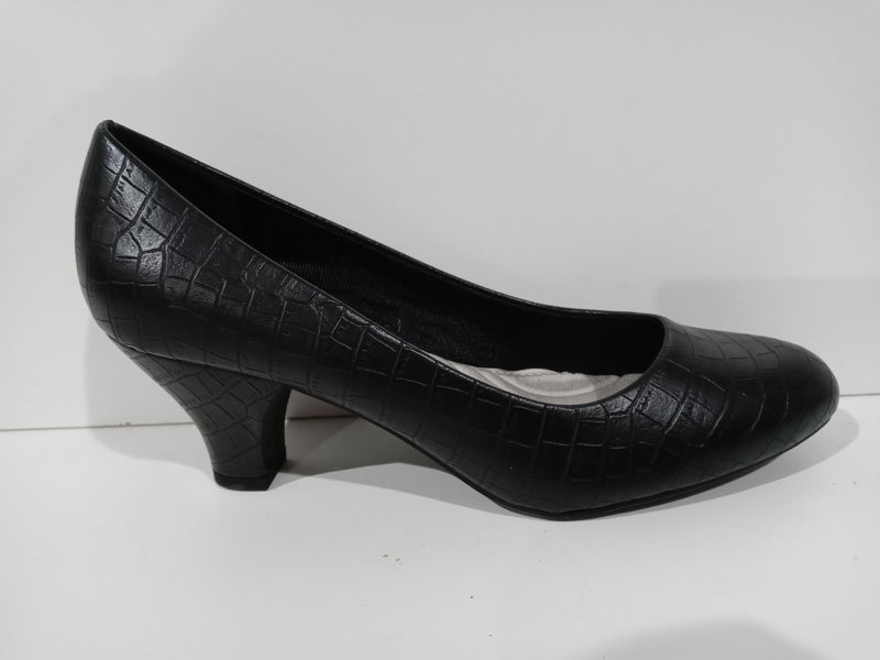 Easy Street Women's Fabulous Pump Black Croco Size 9 Pair Of Shoes