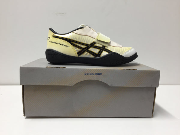 Asics Men's Size 5 White/black/gold Cyber Throw London Pair Of Shoes