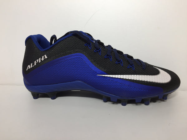 Nike Men Size 12 Black/white Rush Blue Alpha 2 Td Pf Pair Of Shoes
