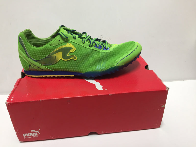 Puma Men Size13 Green Blue Fluo Yellow Tfx Distance V4 Pair Of Shoes